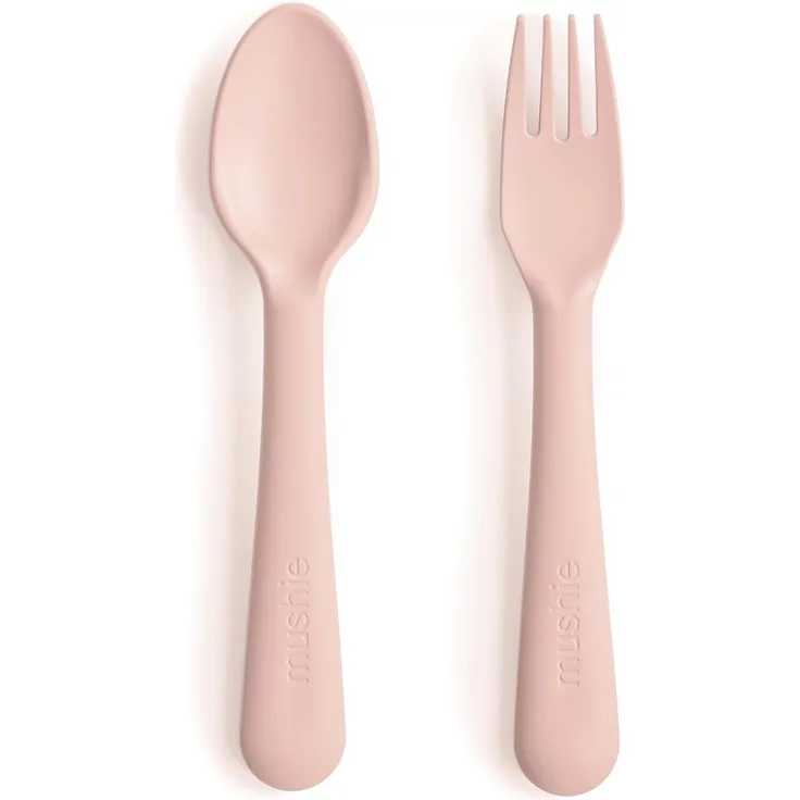 Mushie - Gabel & Löffel - Blush Rosa