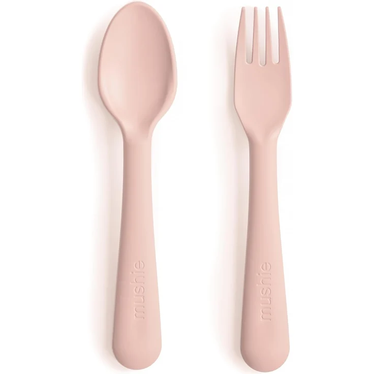Mushie - Gabel & Löffel - Blush Rosa – Bild 1