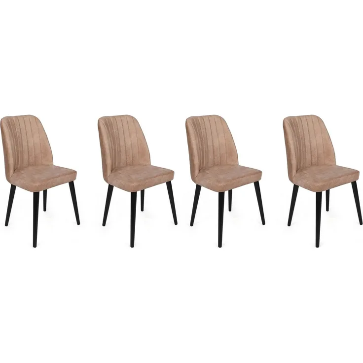 Skye Decor 'Alfa-433 V4' Stuhlset (4-teilig), Beige / Schwarz, 50 x 90 x 49 cm