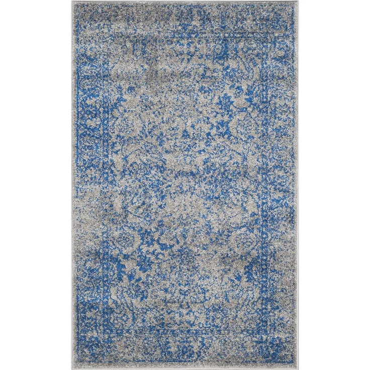 Safavieh Akzent-Teppich 91x152 cm - Adirondack Collection - Transitional Design, Grau & Blau, Pflegeleichte Synthetikmischung, Ideal für Wohnzimmer, Schlafzimmer, Büro