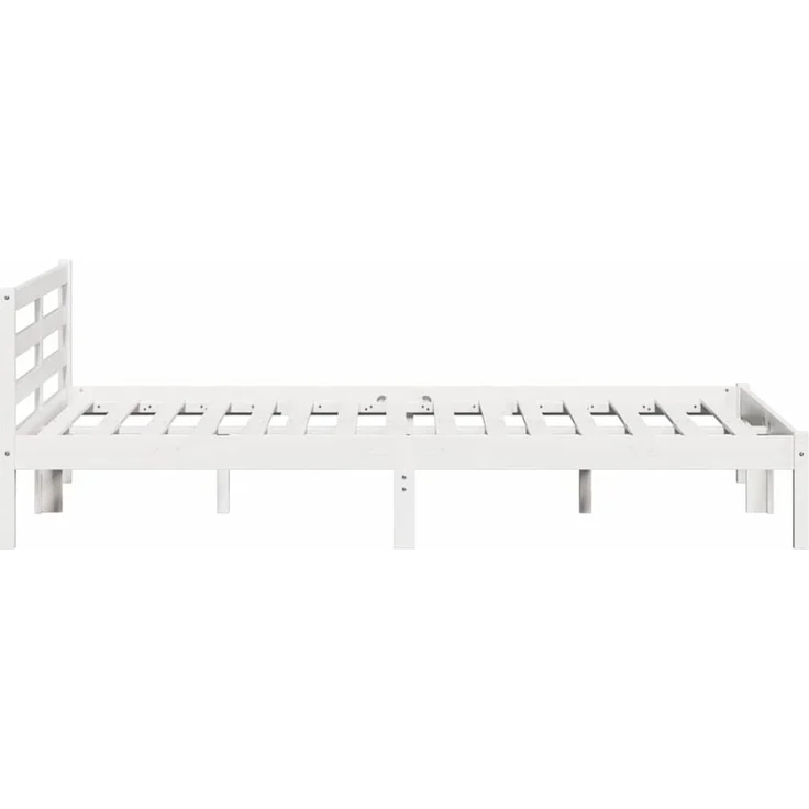 vidaXL Bettrahmen Weiß 215,5 x 145,5 x 69,5 cm Massivholz Kiefer 869767 – Bild 6