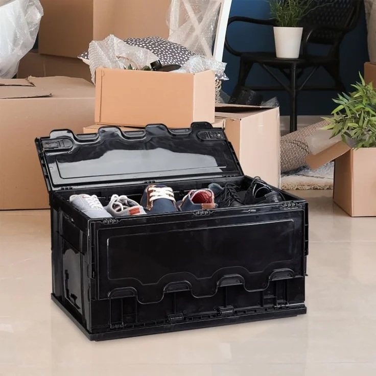 Relaxdays 2 x Transportbox 60 L mit Deckel – Bild 2