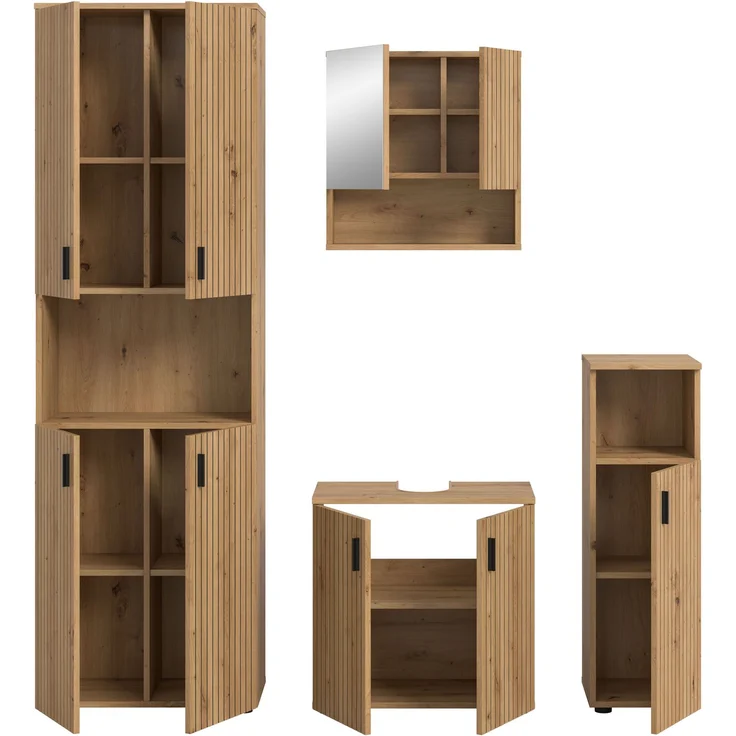 Badkombination B/H/T: 180x192x30 cm in Artisan Oak Nachbildung und -- – Bild 3