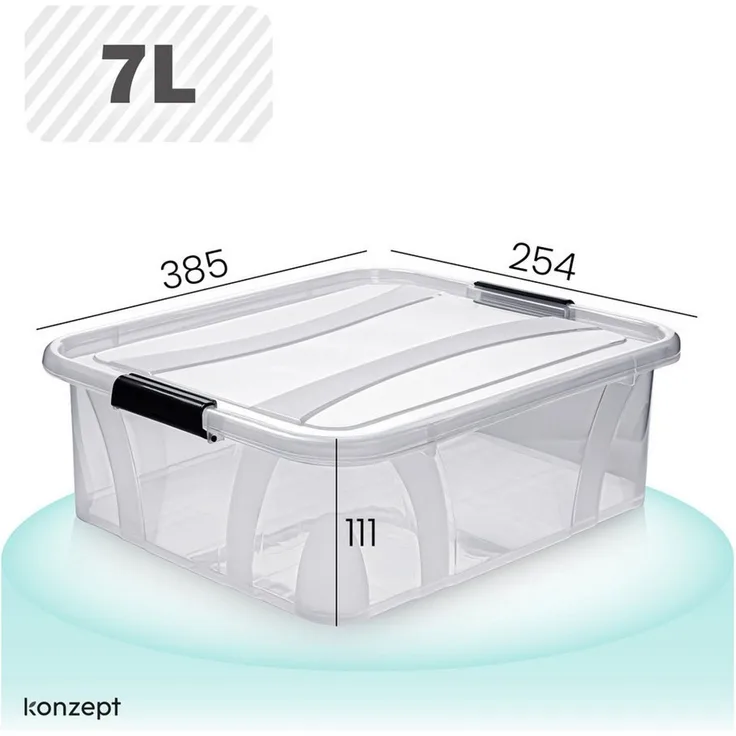 KONZEPT Aufbewahrungsbox mit Deckel groß Set BPA Frei Kunststoff, Aufbewahrungsboxen mit deckel (Set, 3 Boxen), lebensmittelecht