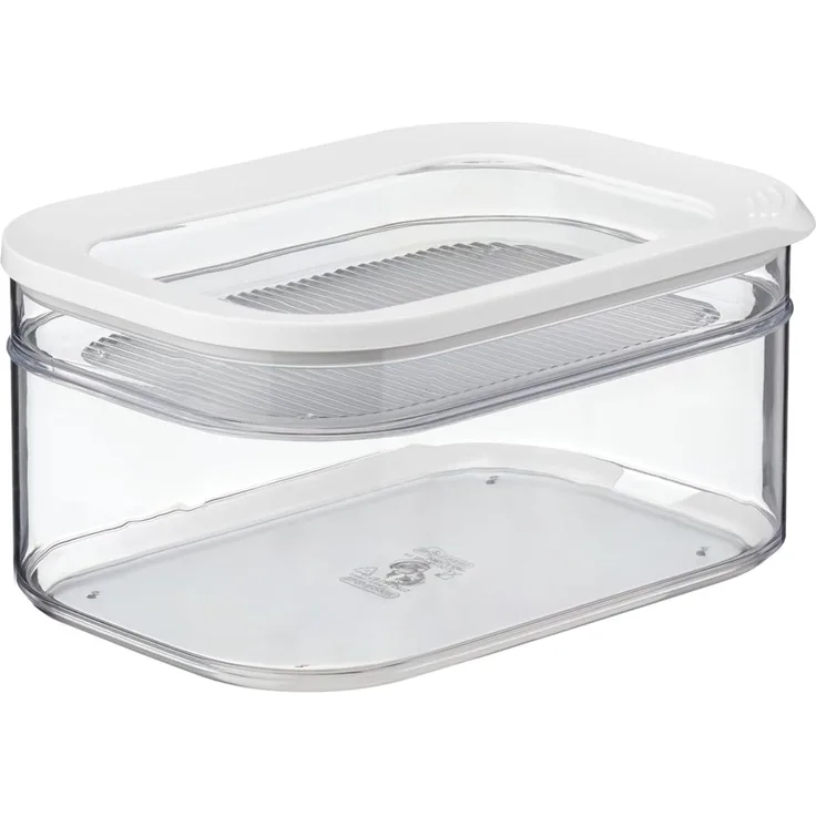 Mepal - Kühlschrankdose Modula - Kühlschrank Vorratsdose mit Deckel - Geeignet zur Aufbewahrung von Fleischprodukten und Käse - Aufbewahrung & Kühlschrankorganizer - 550 + 2000 ml - White