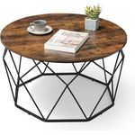 Vasagle 'LCT040B01' Couchtisch mit Stahlgestell, vintagebraun-schwarz, 45 x 80 x 80 cm