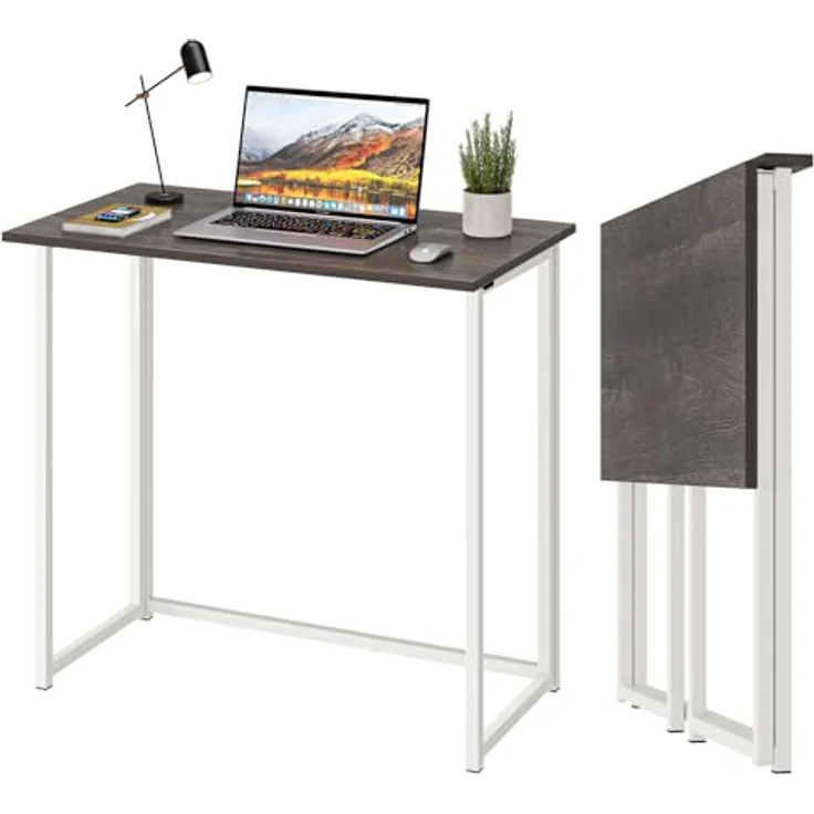 Dripex Faltbar Tisch Schreibtisch Computertisch für Homeoffice Arbeitszimmer Klappbar PC Tisch (Dunkel Oak, Keine Montage) – Bild 2