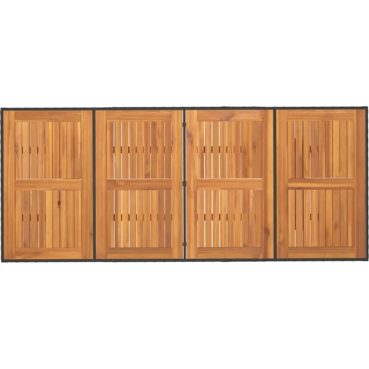 Gartentisch, Balkontisch mit Akazienholz-Platte 190 x 80 x 74 cm Poly Rattan – Bild 7