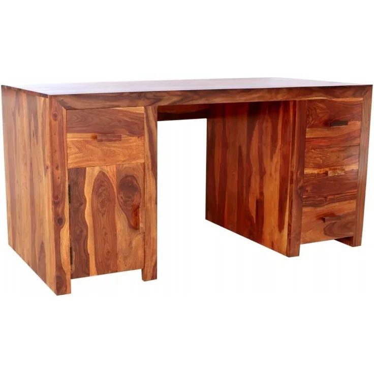 Schreibtisch Kali 160x76x70 aus indischem Sheesham-Massivholz
