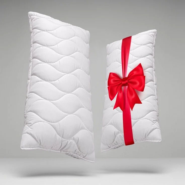 John Cotton Microfaserkissen 2für1, Kopfkissen, ein Kissen gratis, 40x80 cm, 80x80cm, Füllung: 100% Polyester, Bezug: Microfaser, Bauchschläfer, Rückenschläfer, Seitenschläfer, Spar-Set, ergonomisch, strapazierfähig, hochwertig, Kissen im Spar-Set – Bild 1