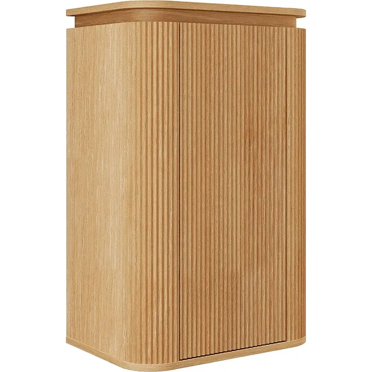 Vente-unique - LILIKO Badezimmersäule und -regal Holz, Platte Beige - B 35 cm x H 80 cm x L 50 cm – Bild 3