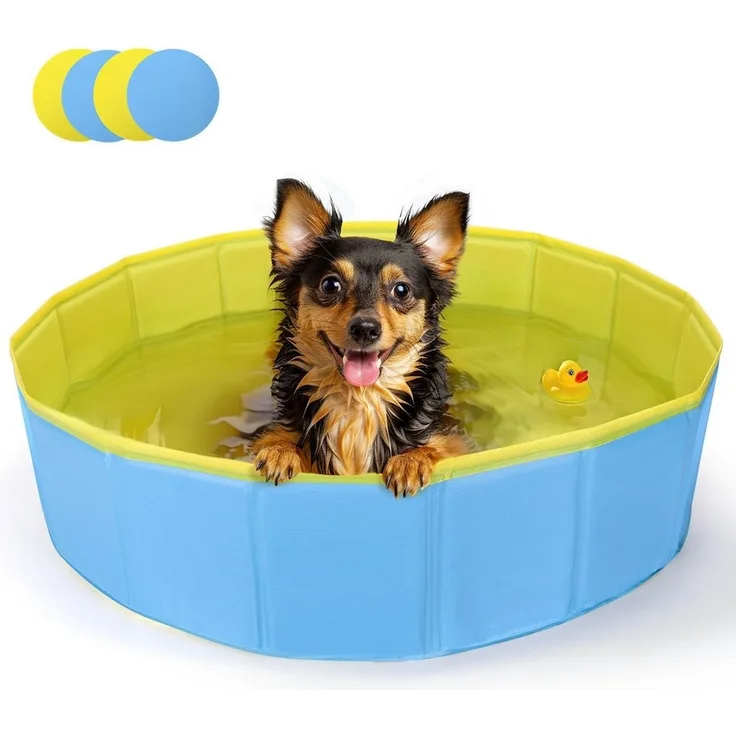 nobleza Hundematte Hundepool für Große & Kleine Hunde, Faltbarer Hunde Planschbecken