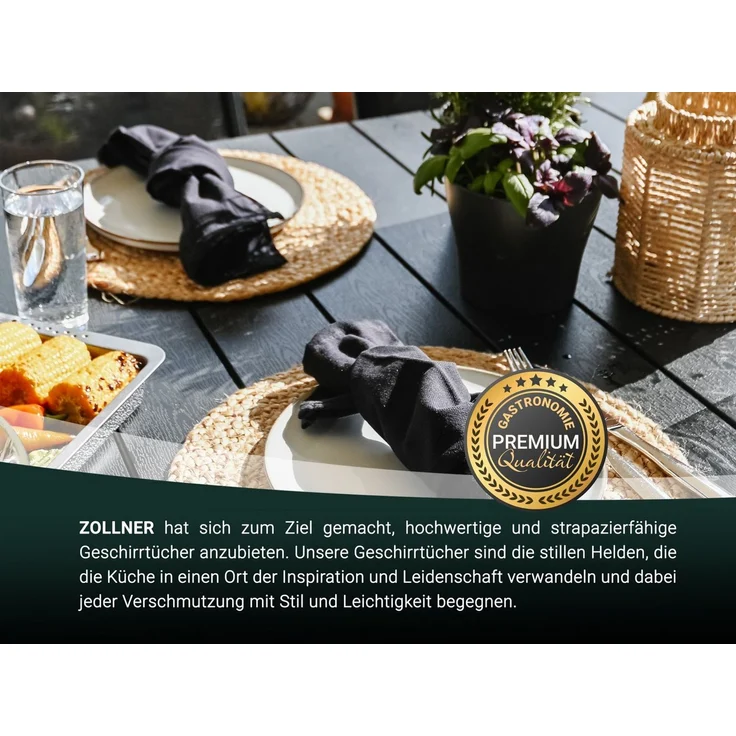 ZOLLNER Geschirrtuch, (Spar-Set, 5-tlg), 50 x 70 cm, 100% Baumwolle, vom Hotelwäschespezialisten – Bild 3
