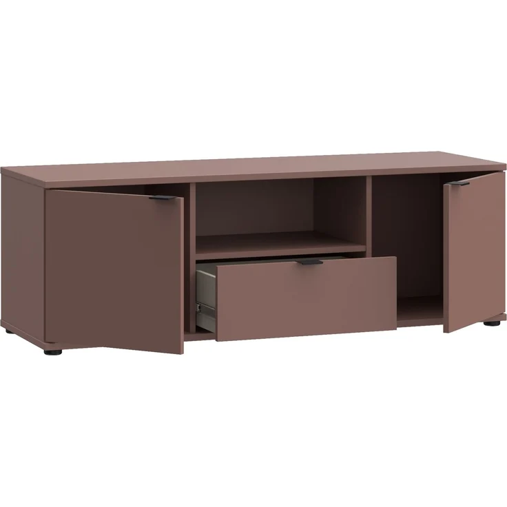 Lowboard >GANYMEDE< 2 Türen, Schublade, Fach, terrakottafarbig - 129,8x43,9x41,3cm (BxHxT) – Bild 5