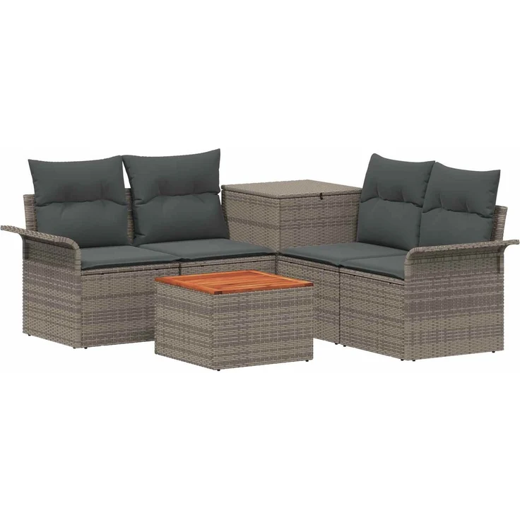 vidaXL Sofa Set 6 stk. 4-Sitzanzahl Grau und Dunkelgrau 3447084 – Bild 2