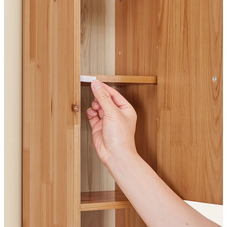 SoBuy BZR34-II-SH Badezimmer-Hochschrank, Massivholz, Lackiert, Hellbraun, 20 x 180 x 20 cm – Bild 8