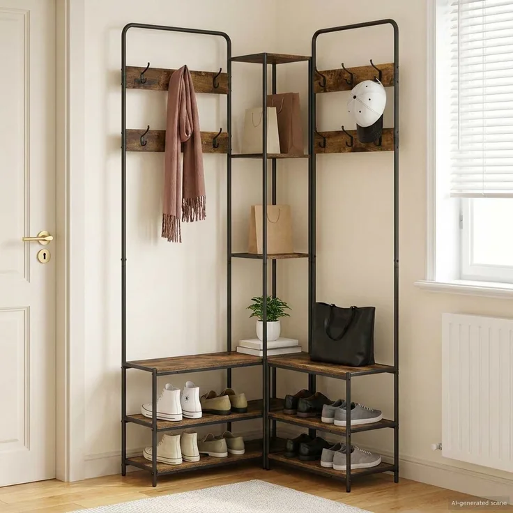 vidaXL Garderobenständer mit Schuhbank Raucheiche 143 x 30 x 199,5 cm 8012046