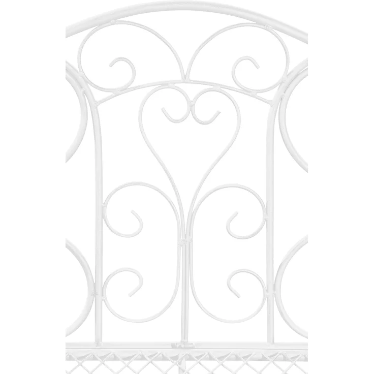 Gartenbank TODOR - Metall Weiß 113x47x89 cm | Metallbank Garten 2 Seitzer Bank Terrasse Vintage Antik Gartenbank – Bild 2
