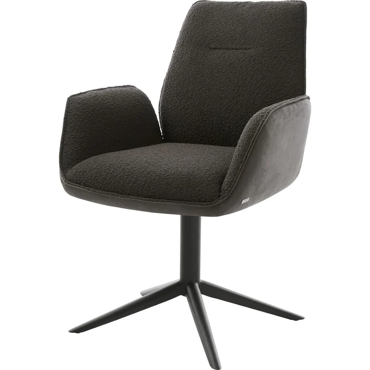Drehstuhl Zoa-Flex Materialmix Schwarz Fußkreuz Schwarz 360° drehbar Wippfunktion Taschenfederkern – Bild 1