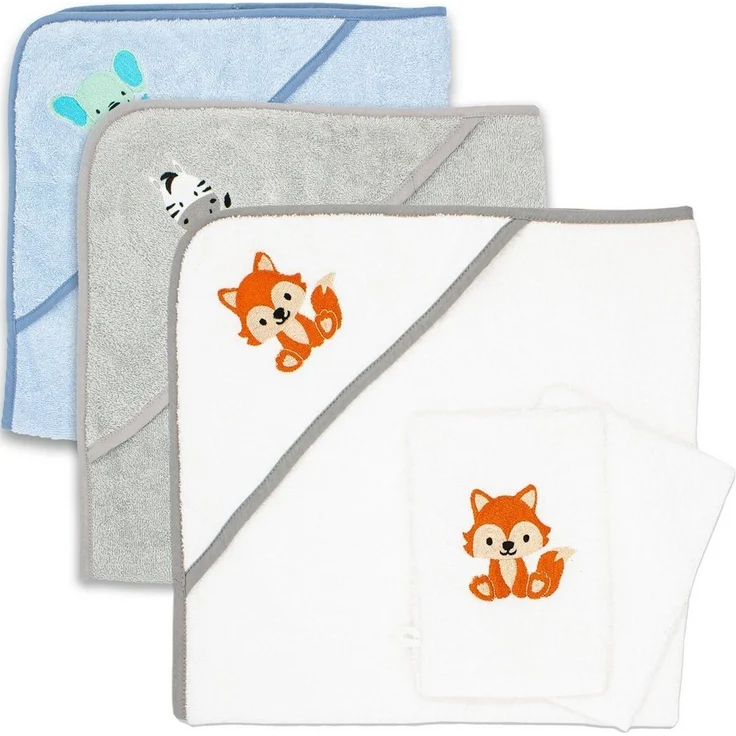 Babykajo Kapuzenhandtuch, Frottee (1-St), Kuschliges Baby Handtuch mit Waschlappen – Bild 5