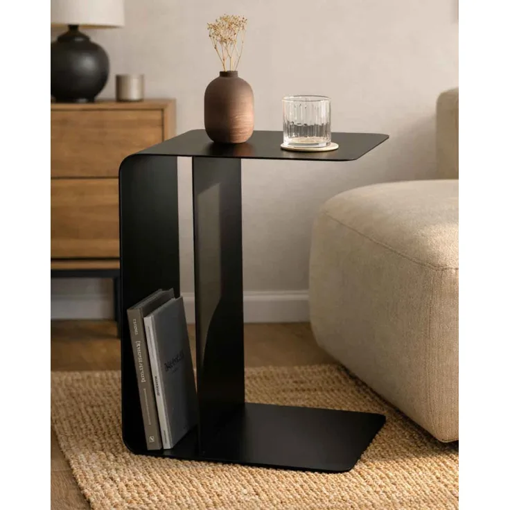 Beistelltisch COSMO, Stahl 44 x 60 x 40 cm, C-Form, modern