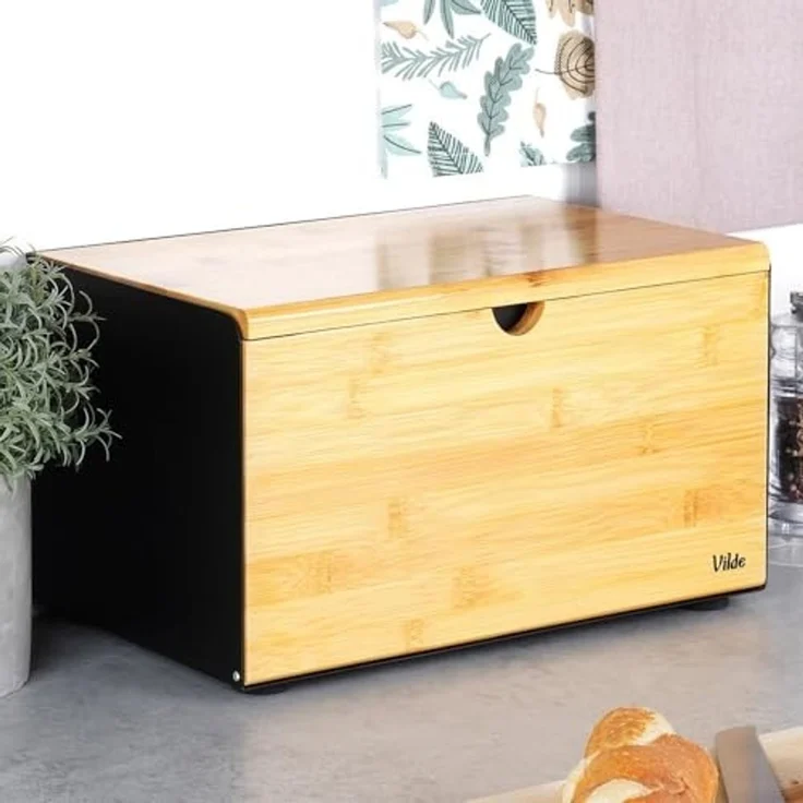 Brotkasten Vilde Metall/Holz doppelter Deckel 35 5 x 22 x 20 5 cm – Bild 3