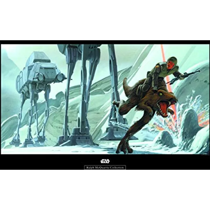 Komar Wandbild Star Wars Classic RMQ Hoth Battle Ground, Kunstdruck 70 x 50 cm, seidenmatte Oberfläche, lichtbeständig, für Kinder- und Jugendzimmer, ohne Rahmen