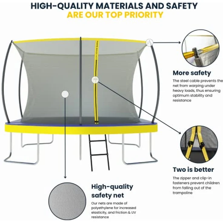 Ultima 5 Zero Gravity Trampolin 305x213cm, inkl. Leiter und Sicherheitsnetz, TÜV geprüft, für Nutzer bis 100kg – Bild 3