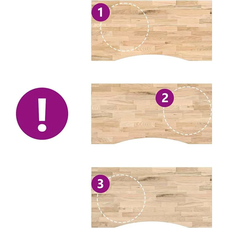 vidaXL Schreibtischplatte Unbehandelt 100x50x2,5 cm Massivholz Eiche 4009008 – Bild 7