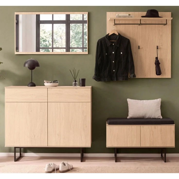 Garderobe Set 5-tlg. Breda in Eiche 215 cm – Bild 2