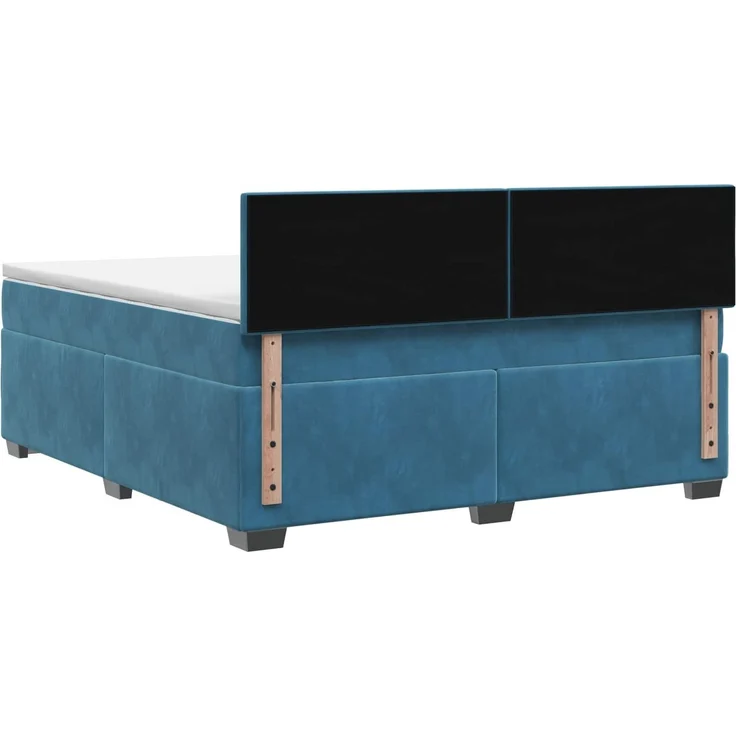 vidaXL Boxspringbett mit Matratze Dunkelblau 140 x 200 cm Samt 3450738 – Bild 8