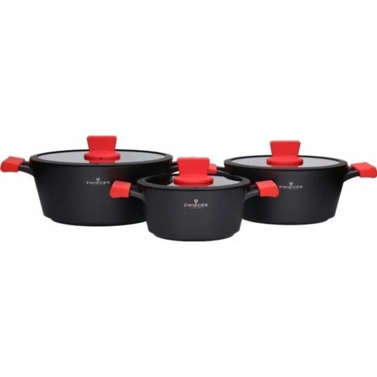 Zwieger Obsidian Kochtopf-Set 6-teilig