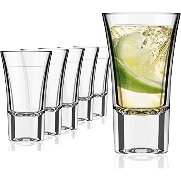 SAHM Schnapsglas Schnapsgläser Set (6 STK) - 57ml Original Shotgläser Set, Edles Glas, 100% recyclebar