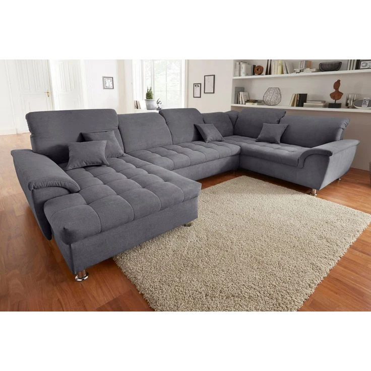DOMO collection Wohnlandschaft Franzi wahlweise mit Kopfteilverstellung Bettfunktion, Bettkasten, im XXL-Format B/T/H: 352/214/80 cm, Steppung im Sitz, U-Form – Bild 1