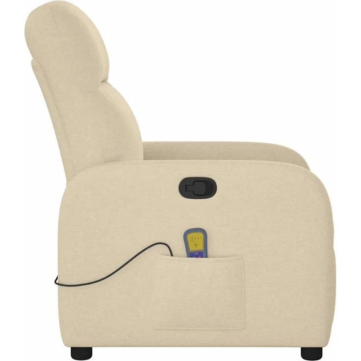 vidaXL Massagesessel Creme Stoff 4015540 – Bild 3