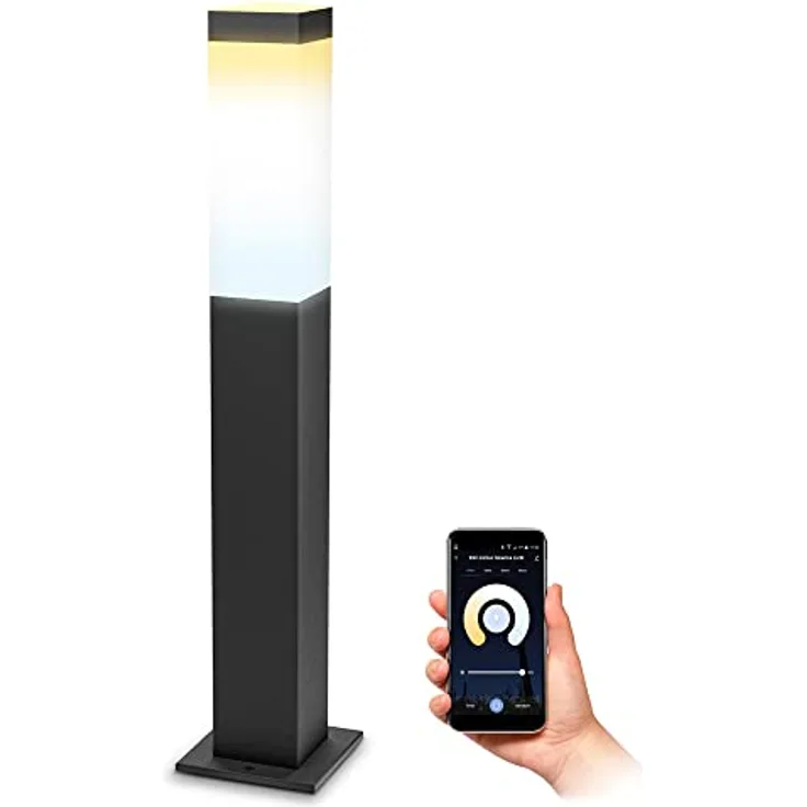 SSC-LUXon RADIVO Wegeleuchte Außen, LED Kerze E14, WLAN steuerbar, dimmbar CCT, anthrazit, kompatibel mit Amazon Alexa