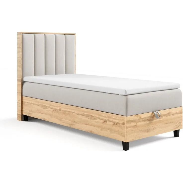 Best for Home Boxspringbett Einzelbett Trinity K-10 mit Bettkasten & Komfort Topper T30 (70x200 80x200 90x200 100x200 cm), Verschiedene Liefermöglichkeiten, TOP Preis-Leistungs-Verhältnis