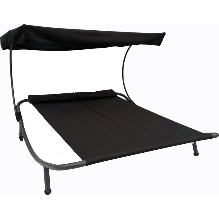 VCM Sonnenliege Bindox 914558 Schwarz H. 137 x B. 180 x T. 200 cm – Bild 2