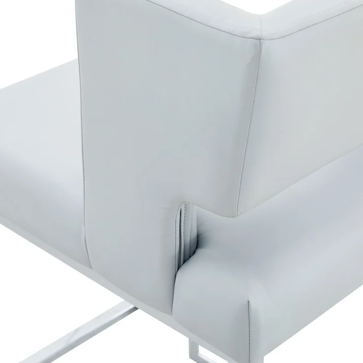 2 Sätze hellgrauer Nordic Windbar Stuhl, mit modernem quadratischem Design, silbernen Metallbeinen, leichtes und bequemes Set. Erfüllen Sie Ihre vielfältigen Bedürfnisse an Produkten.--Hellgrau, Silber--91.4x53.3x48cm--YOUDENOVA – Bild 7