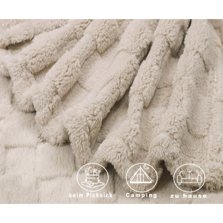 Wohndecke Kuscheldecke VENEDIG Flauschig XXL Größe 150x200 cm, Betz, Fleecedecke Wohndecke XXL Warm Sofadecke Decke Couch – Bild 3