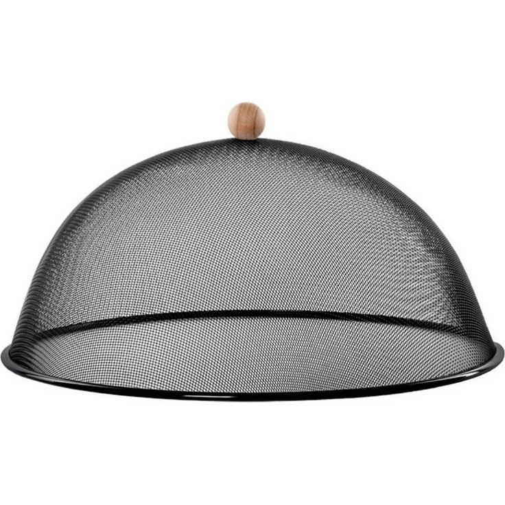 esschert design Fliegenhaube, Edelstahl Fliegenhaube mit Holzknauf, Ø43 cm Tellerhaube schwarz – Bild 5