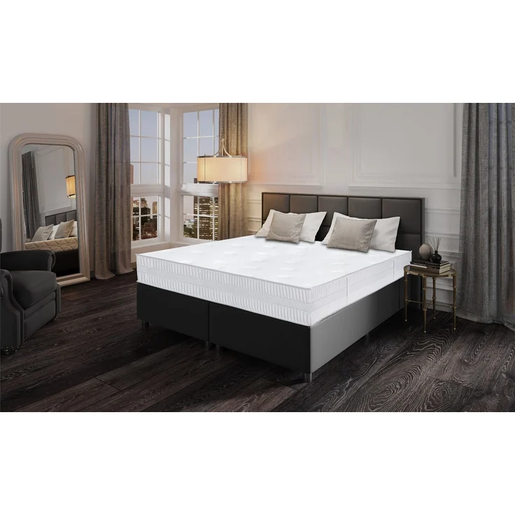 Boxspringmatratze 33cm hoch XXL, Doppel Taschenfederkern Matratze, TerraMed BOX, Matratzen Perfekt, 33 cm hoch, (Intergierter Kaltschaumtopper, 90x200, 100x200, 120x200, 140x200, 160x200, 180x200, 80x200 cm), Härtegrad H2, H3, H4, H5 möglich – Bild 1