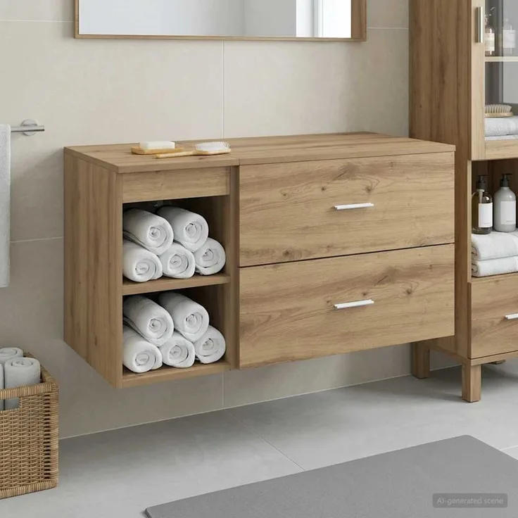 vidaXL Badezimmermöbel-Set zur Wandmontage 2 stk. Artisan-Eiche 3403943