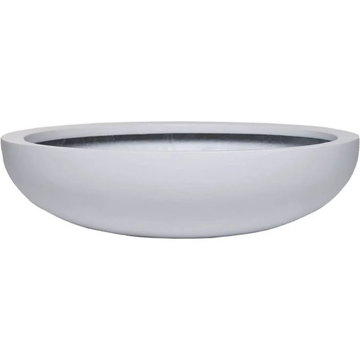 VIVANNO Pflanzschale Fiberglas PLANA Schale, Weiß Matt 43x11 cm