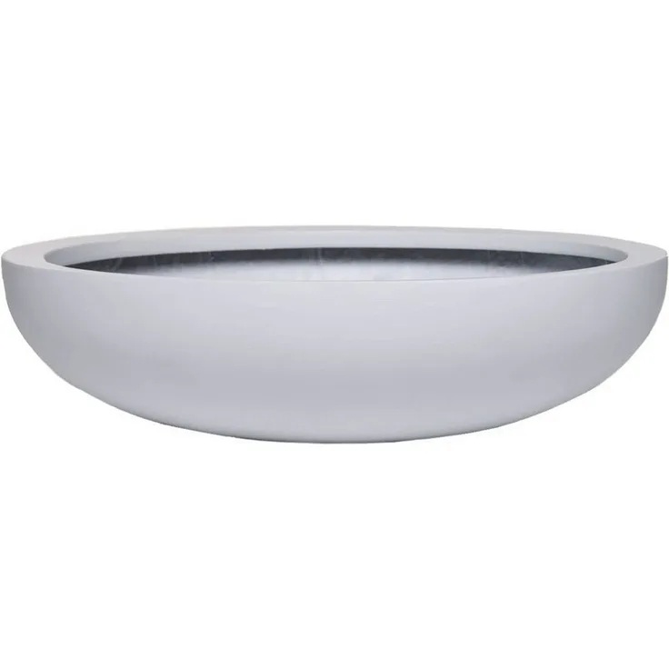 VIVANNO Pflanzschale Fiberglas PLANA Schale, Weiß Matt 43x11 cm