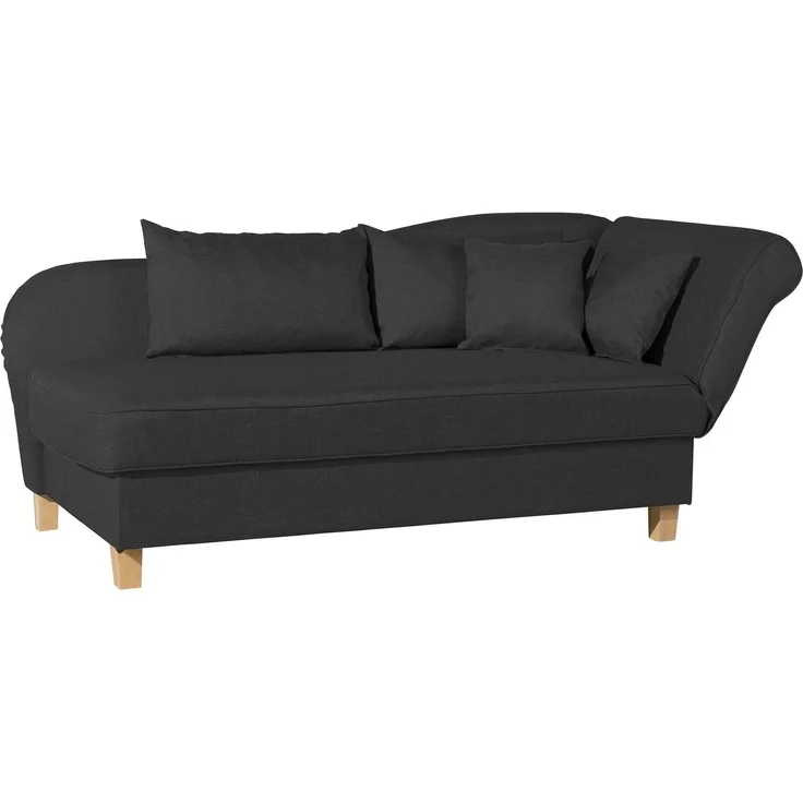 Recamiere mit Armteil rechts klappbar Katia Bezug Flachgewebe Buche natur / schwarz 22667