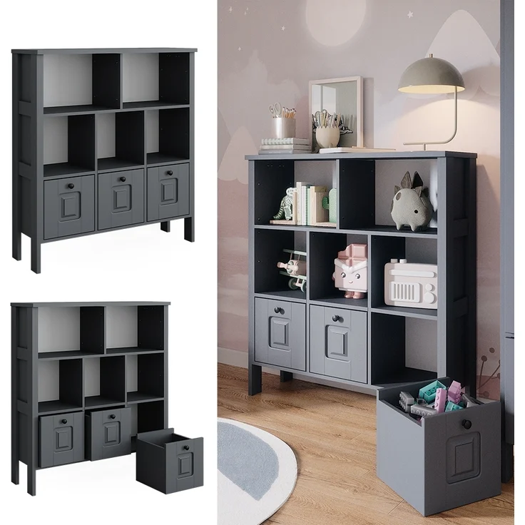 Kinderregal Ajaton Grau 103.6 x 113.4 cm Vitalispa – Bild 2