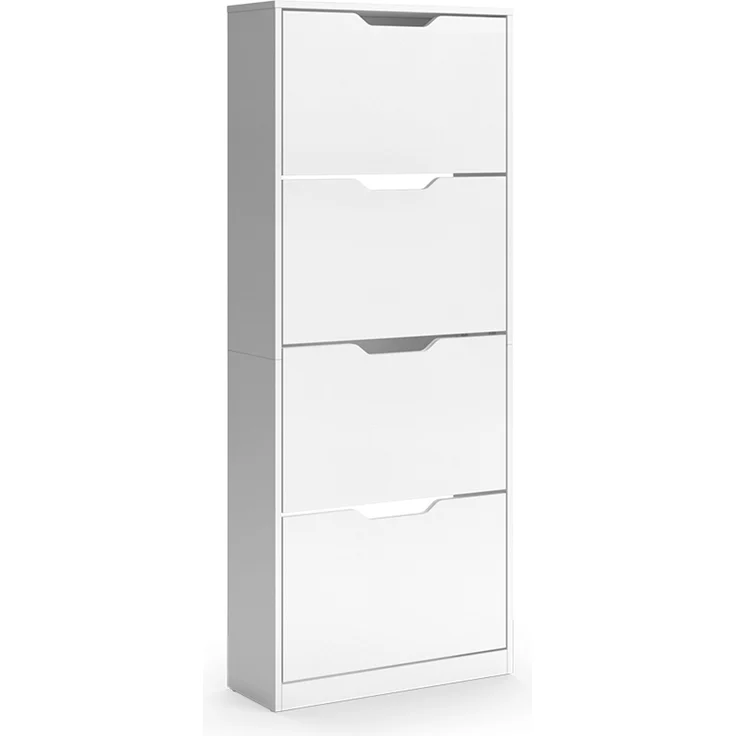 Schuhkipper Luca Weiß 59 x 146 cm mit 4 Kippfächern Vicco – Bild 1