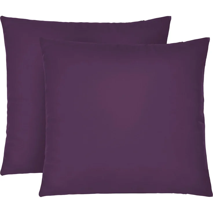 biberna Feinjersey-Kopfkissenbezug 0077144, dunkel violett, 2x 80x80 cm – Bild 1