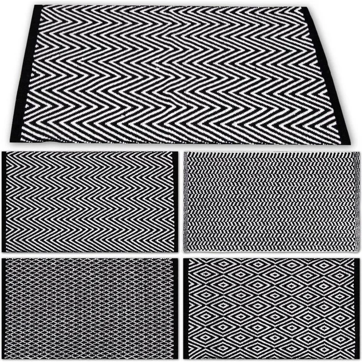 Teppich Läufer Matte Unterlage Vorleger Fußabtreter, breite Auswahl an modernen Fleckerl- und Baumwollteppiche (60x90 cm / Arrow) – Bild 5